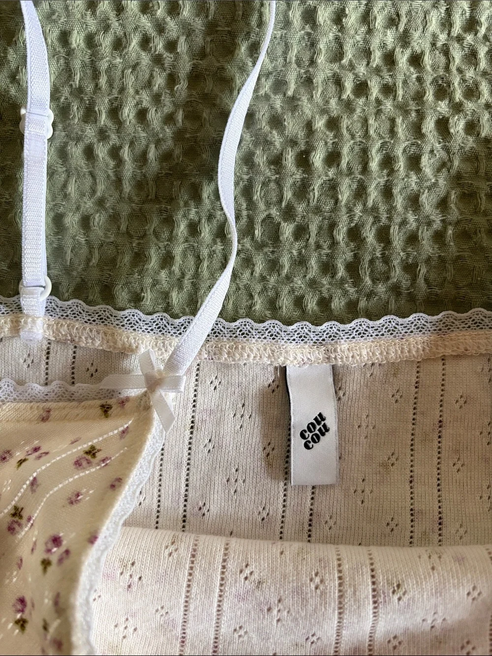 Cou Cou English Rose, Organic Cotton, Crop Cami. M - Picture 5 of 8